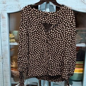 Madewell Floral Black and White Women's Top